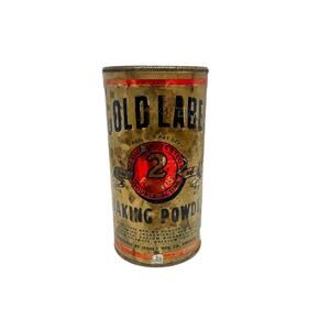 Vintage Paper Gold Label Baking Powder 2 Pounds Full Tin